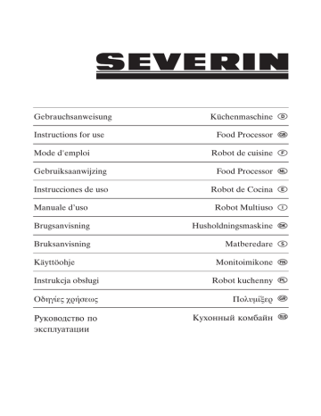 Severin KM 3881 food processor Instructions for use | Manualzz