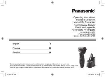 Panasonic ES-LA93-K Operating instructions Panasonic ES-LA93-K Operating instructions