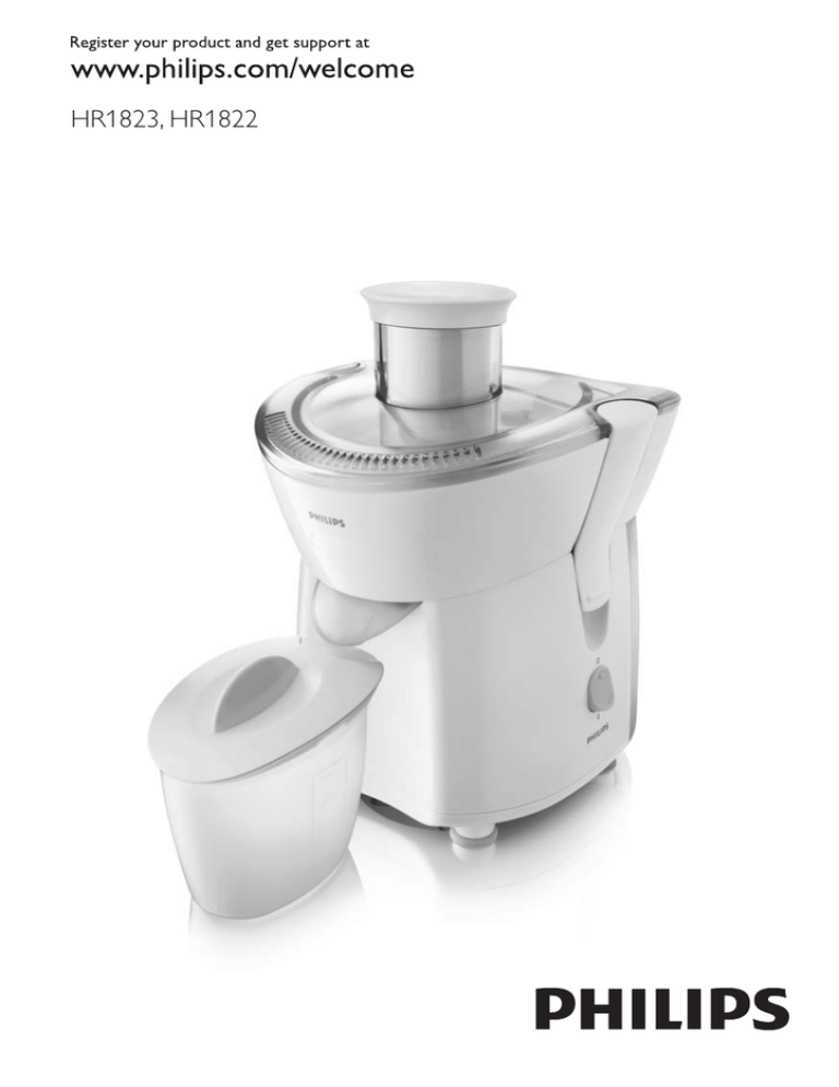 Philips HR1823, HR1822 User manual Philips HR1823, HR1822 User manual