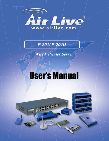 AirLive P-201 print server User's manual | Manualzz AirLive P-201 print server User's manual | Manualzz