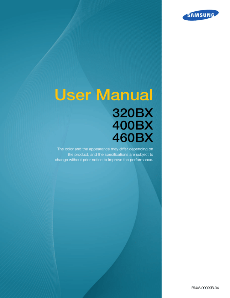 Samsung 460BX, 320BX User manual Samsung 460BX, 320BX User manual