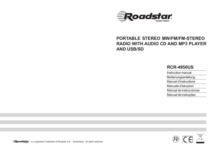 Roadstar RCR-4950US/RD User manual Roadstar RCR-4950US/RD User manual