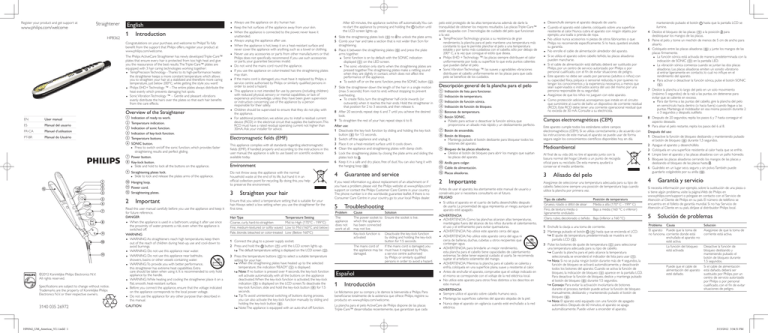 Philips ActiveCare, HP8362 User manual Philips ActiveCare, HP8362 User manual