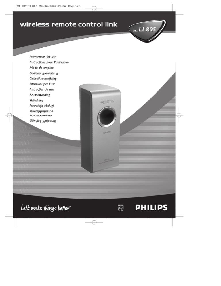 Philips SBCLI805/00, SBCLI805/05, SBCLI805 Owner's manual Philips SBCLI805/00, SBCLI805/05, SBCLI805 Owner's manual