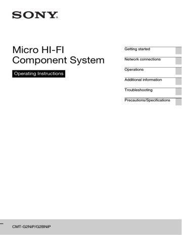 Sony CMT-G2BNIP, CMT-G2NiP Operating instructions Sony CMT-G2BNIP, CMT-G2NiP Operating instructions