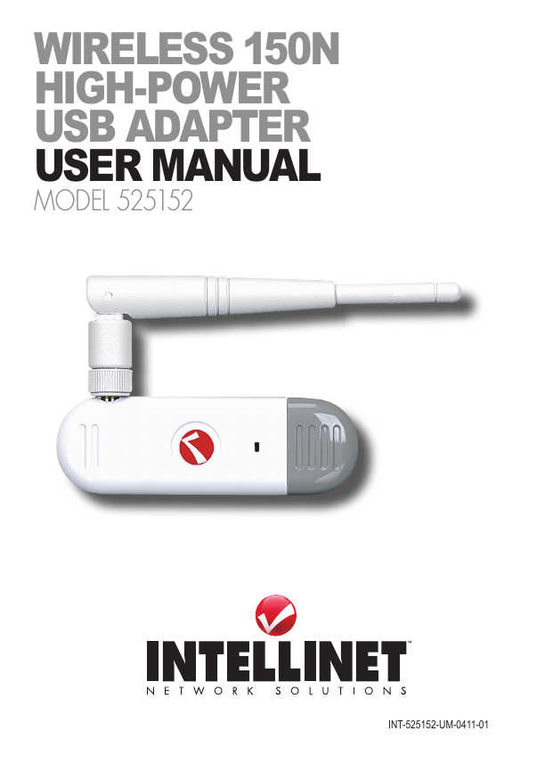 Intellinet Wireless 150N High-Power USB Adapter User manual Intellinet Wireless 150N High-Power USB Adapter User manual