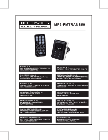 König MP3-FMTRANS50 FM transmitter Specification | Manualzz