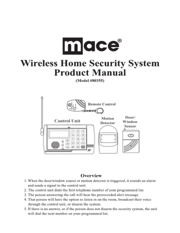 Mace 80355 security or access control system Product Manual | Manualzz
