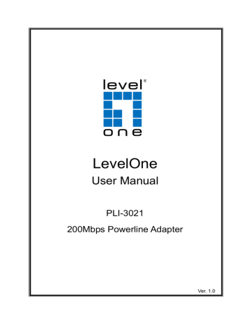 LevelOne 200Mbps Powerline Adapter (Dual Pack) User manual | Manualzz