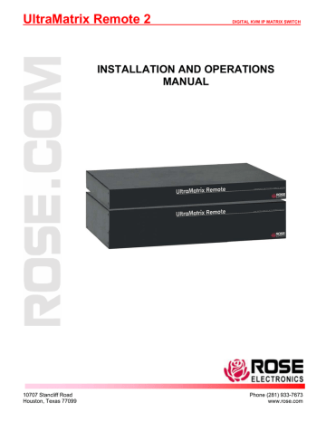 Rose RE2-1R2X16U/2 KVM switch Operations Manual | Manualzz