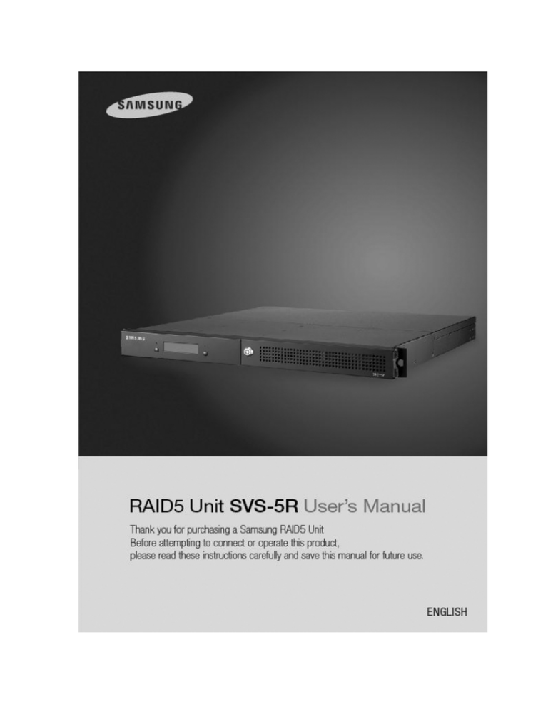 Samsung SVS-5R User manual Samsung SVS-5R User manual