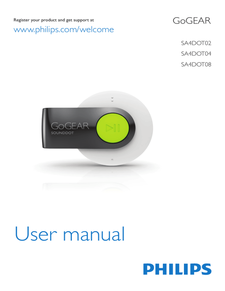 Philips 2GB Sound Dot, GoGEAR SoundDot 2GB User manual Philips 2GB Sound Dot, GoGEAR SoundDot 2GB User manual