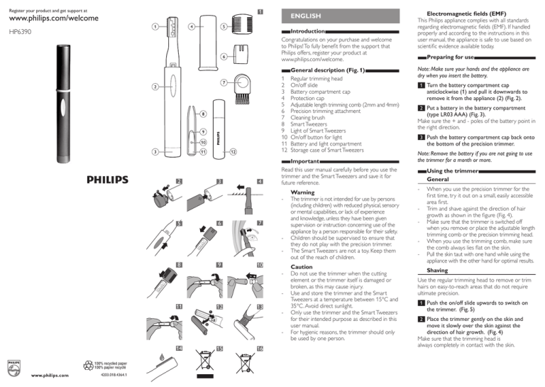 Philips HP6390/01 User manual Philips HP6390/01 User manual