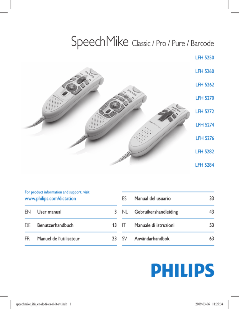 Philips SpeechMike USB User manual Philips SpeechMike USB User manual
