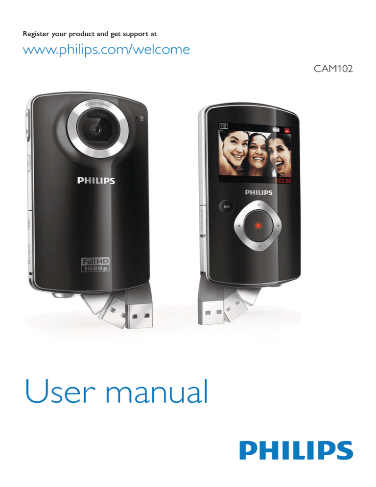 Philips CAM102SL, CAM102BU, CAM102BU/37, CAM102SL/37, CAM102PK/37, CAM102PK User manual Philips CAM102SL, CAM102BU, CAM102BU/37, CAM102SL/37, CAM102PK/37, CAM102PK User manual