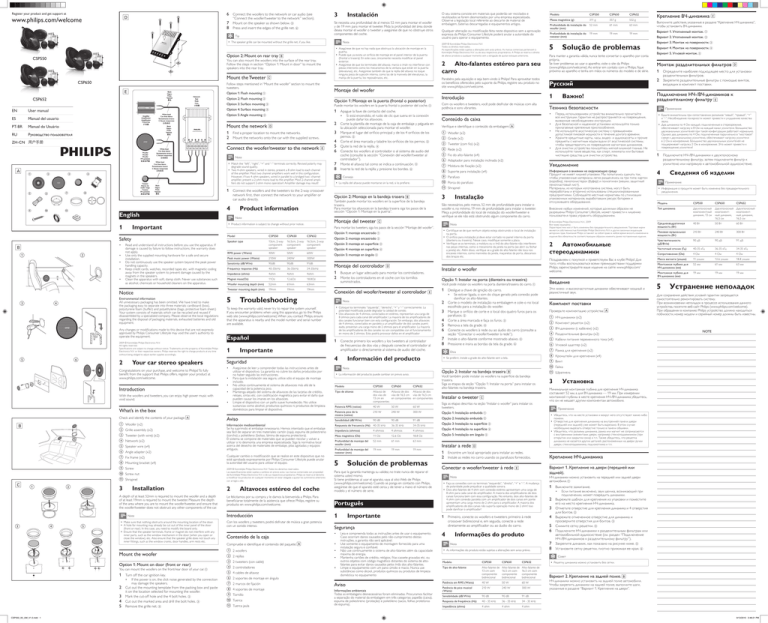 Philips CSP650/00, CSP650, CSP652/00, CSP550/00 User manual Philips CSP650/00, CSP650, CSP652/00, CSP550/00 User manual
