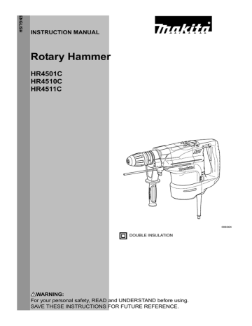 Makita HR4510C Rotary Hammer Instruction Manual Manualzz