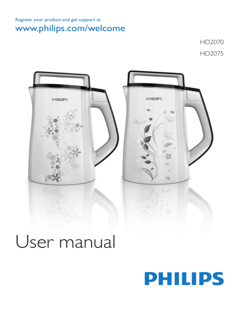 Philips HD2075/03, HD2075, HD2070/02 User manual Philips HD2075/03, HD2075, HD2070/02 User manual