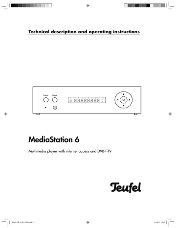 Teufel MediaStation 6 WLAN Operating instructions Teufel MediaStation 6 WLAN Operating instructions