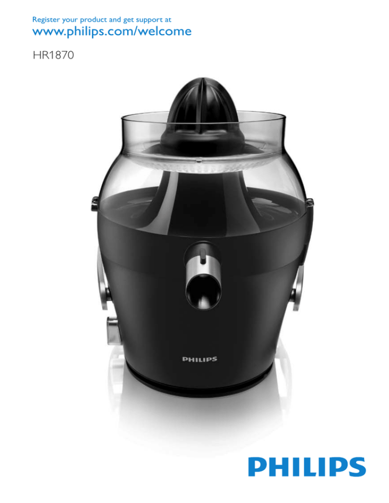 Philips HR1870 User manual Philips HR1870 User manual
