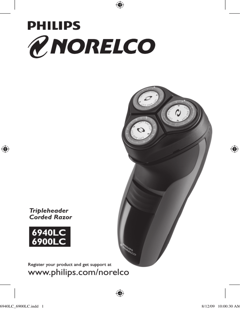 Philips 6940LC/18, 6940LC Electric shaver User manual Philips 6940LC/18, 6940LC Electric shaver User manual