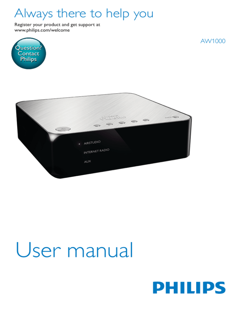 Philips AW1000 User manual Philips AW1000 User manual