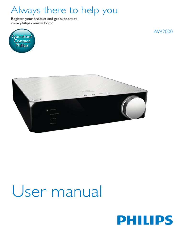 Philips Fidelio A2 User manual Philips Fidelio A2 User manual