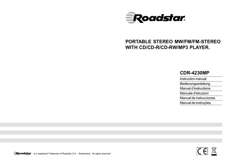Roadstar CDR-4230MP Manuale utente Roadstar CDR-4230MP Manuale utente