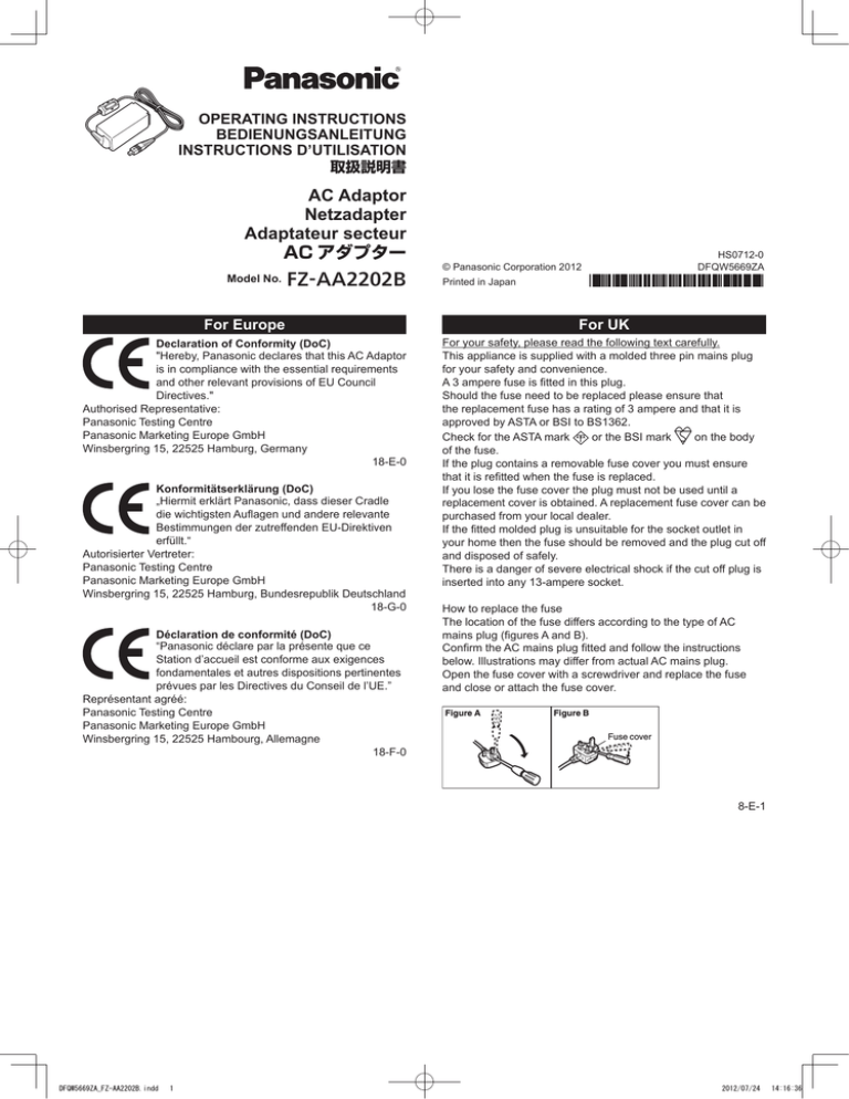 Panasonic FZ-AA2202B Operating instructions Panasonic FZ-AA2202B Operating instructions