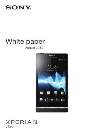 Sony 3G, XPERIA SL Setup Guide Sony 3G, XPERIA SL Setup Guide