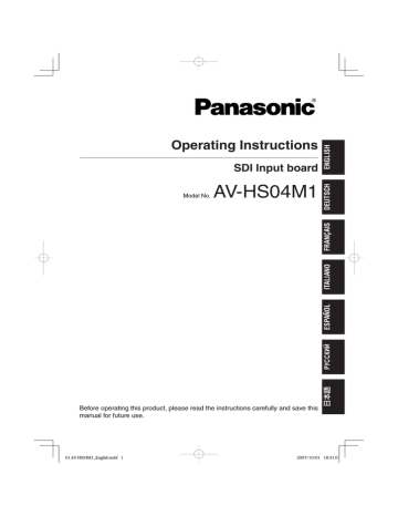 Panasonic AV-HS04M1 Operating instructions Panasonic AV-HS04M1 Operating instructions