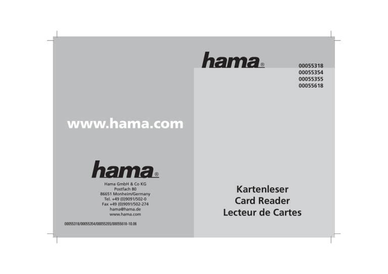 Hama 00055318 User manual Hama 00055318 User manual