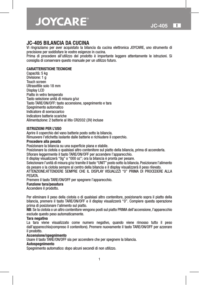 Joycare JC-405 User manual Joycare JC-405 User manual