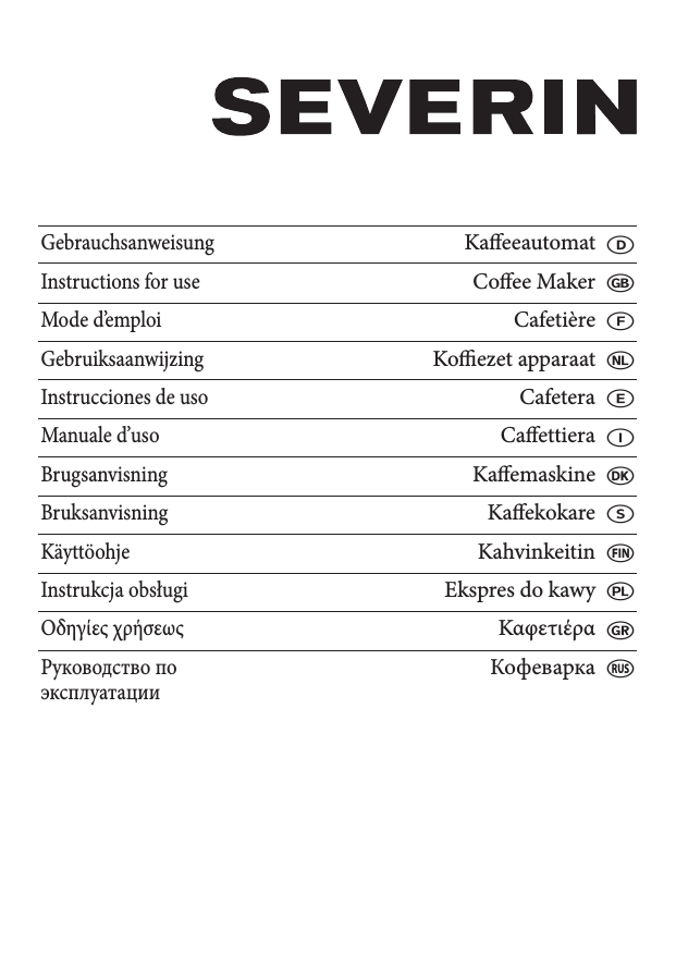 SEVERIN KA 4212, KA 4214 Operating instructions SEVERIN KA 4212, KA 4214 Operating instructions