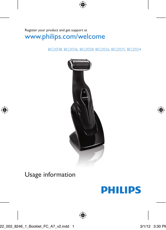 Philips BG2024/15, BG2036/32, BG2025/15, BG2026 Bodygroom User manual Philips BG2024/15, BG2036/32, BG2025/15, BG2026 Bodygroom User manual