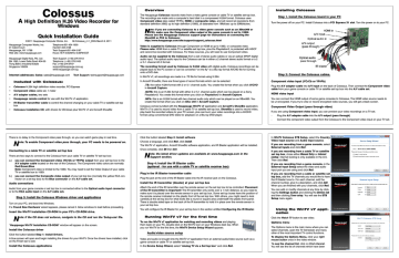 Hauppauge Colossus Quick Setup guide | Manualzz Hauppauge Colossus Quick Setup guide | Manualzz