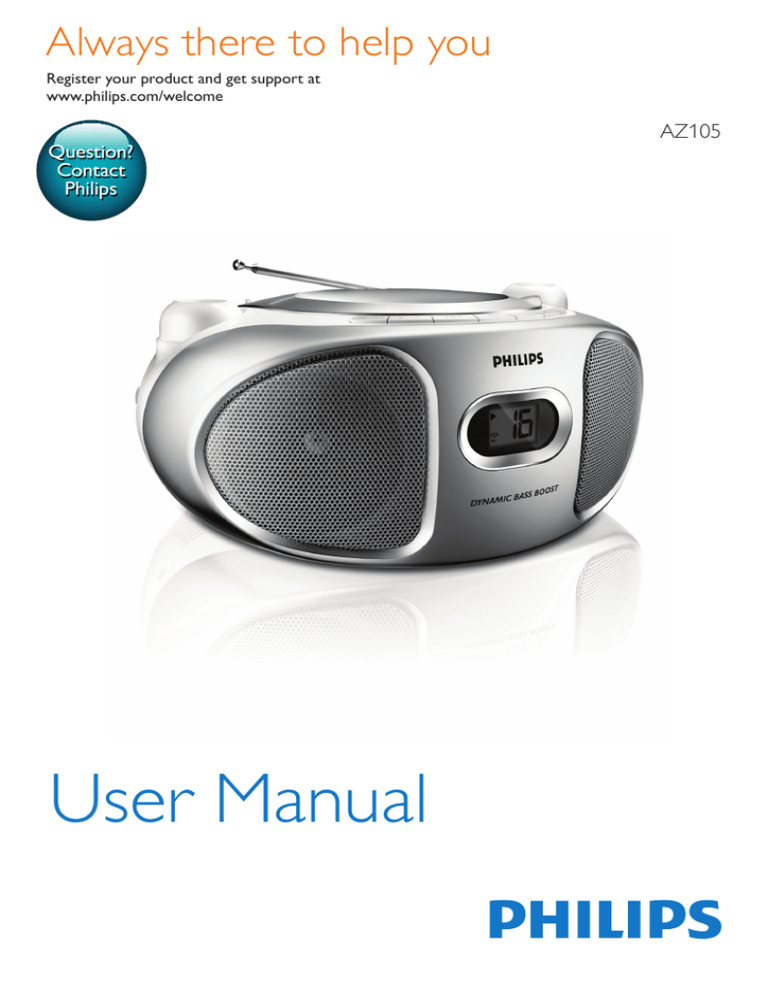 Philips AZ105B, AZ105C User manual Philips AZ105B, AZ105C User manual