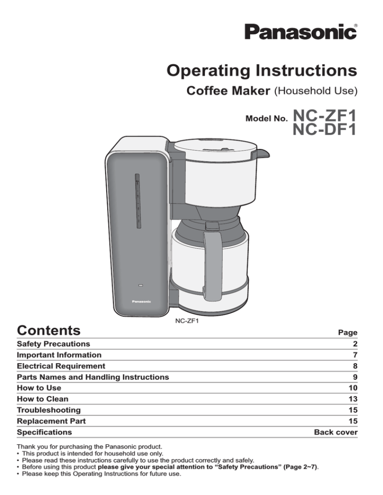 Panasonic NCDF1BXC, NC-DF1, NCDF1WXC, NC-ZF1, NCZF1VXC, NCZF1HXC Operating instructions Panasonic NCDF1BXC, NC-DF1, NCDF1WXC, NC-ZF1, NCZF1VXC, NCZF1HXC Operating instructions