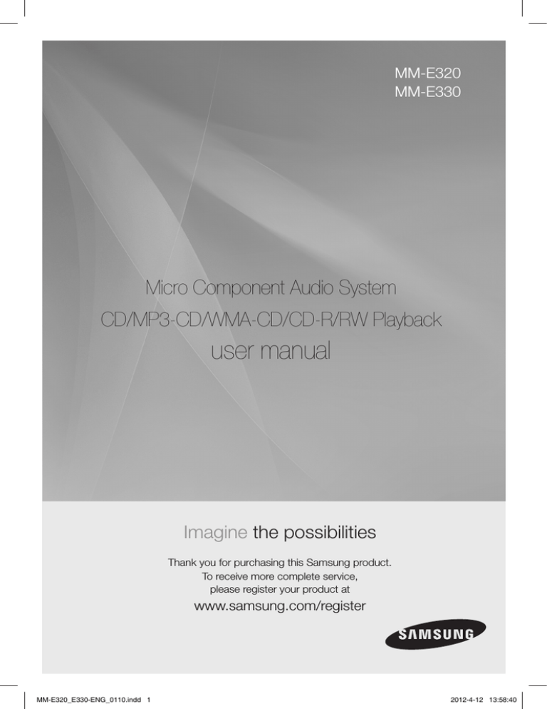 Samsung MM-E320 User manual Samsung MM-E320 User manual