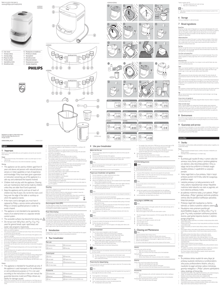 Philips HD9045/30, HD9045/90, HD9046/90 User manual Philips HD9045/30, HD9045/90, HD9046/90 User manual