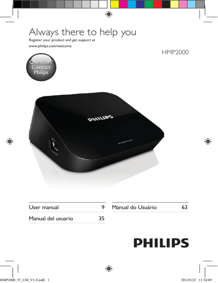 Philips HMP2000/55 User manual Philips HMP2000/55 User manual