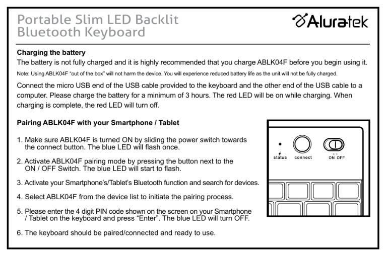 Aluratek ABLK04F User manual Aluratek ABLK04F User manual
