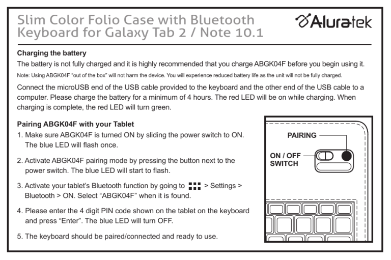 Aluratek ABGK04F User manual Aluratek ABGK04F User manual