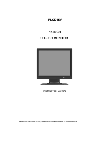 Panasonic PLCD15V Instruction manual Panasonic PLCD15V Instruction manual