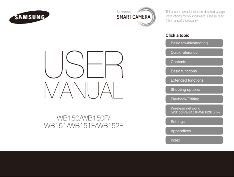 Samsung 150F, SAMSUNG WB150F User manual Samsung 150F, SAMSUNG WB150F User manual