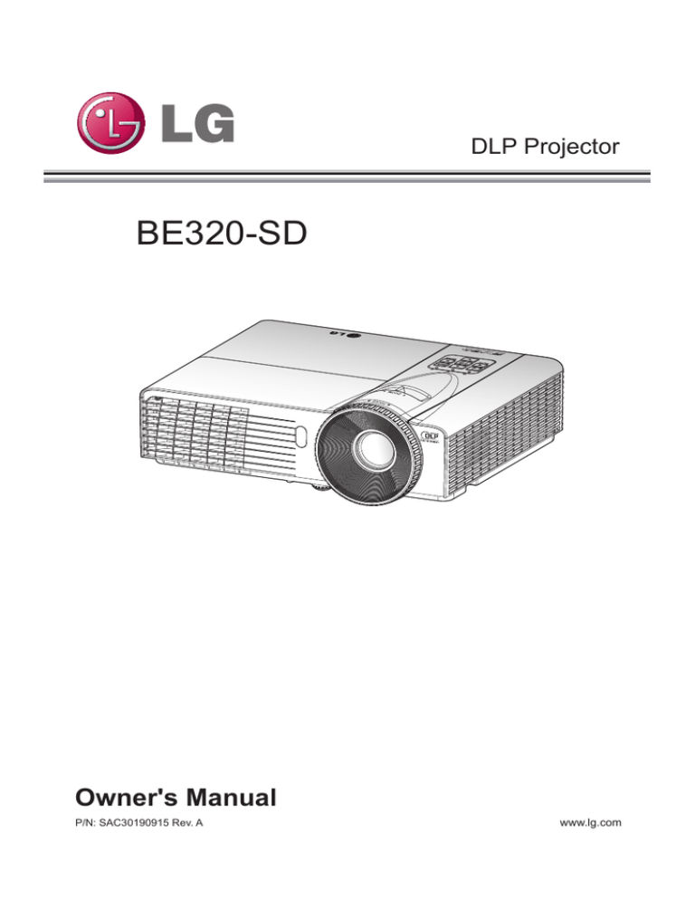 LG BE320 Owner's manual LG BE320 Owner's manual