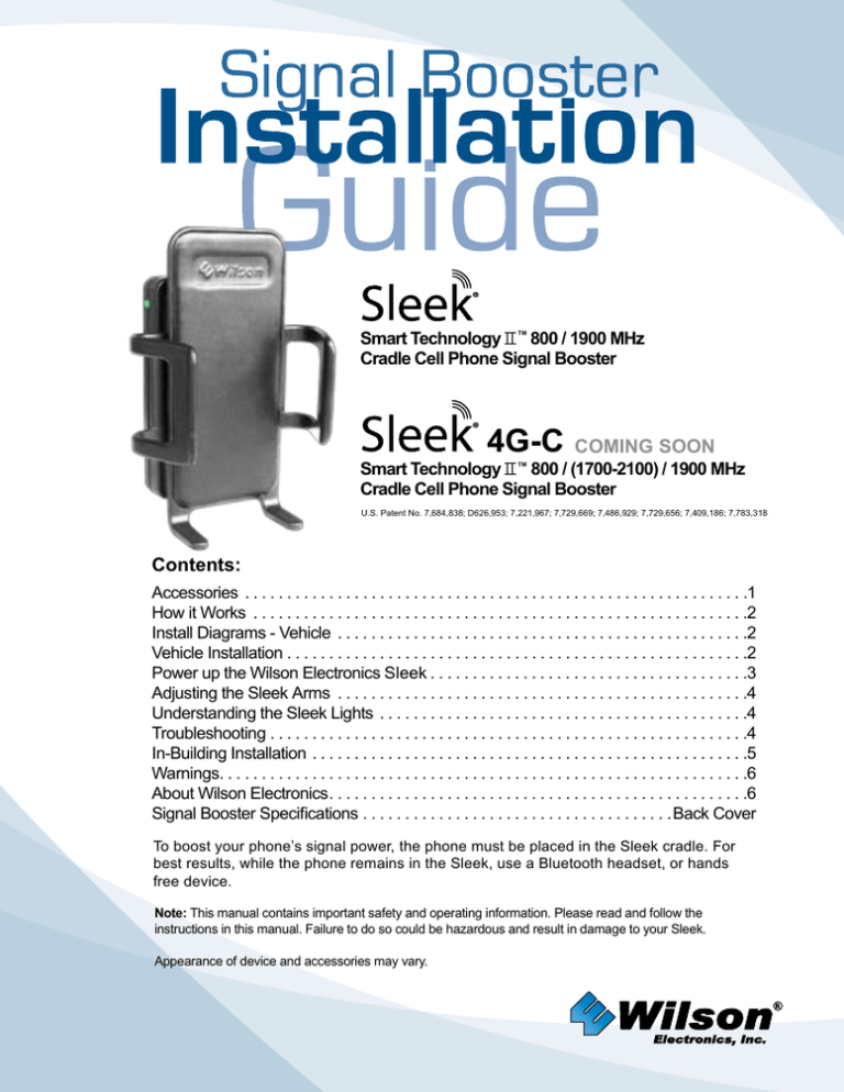 Wilson Electronics Sleek 4G-C Spécification Wilson Electronics Sleek 4G-C Spécification