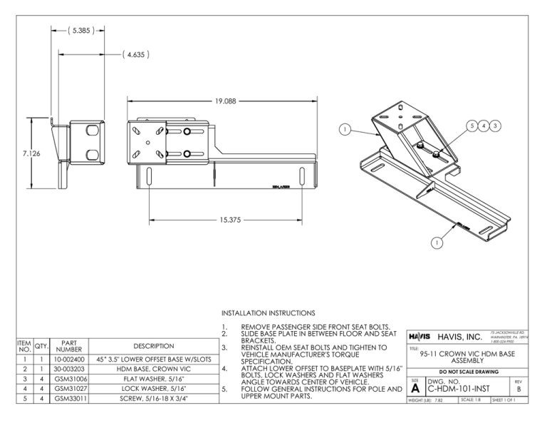 Panasonic C-HDM-101 Installation Instructions Panasonic C-HDM-101 Installation Instructions