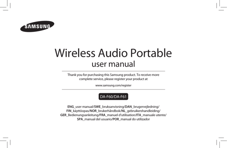 Samsung DA-F60, DA-F61 User manual Samsung DA-F60, DA-F61 User manual