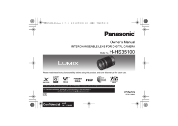 Panasonic H-HS35100 Owner's manual Panasonic H-HS35100 Owner's manual